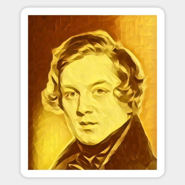 Robert Schumann Golden Portrait | Robert Schumann Artwork 8 Magnet by JustLit